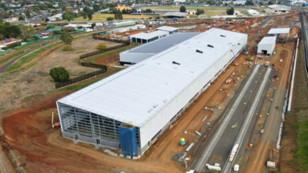 The maintenance facility for the new train fleet is under construction in Dubbo.