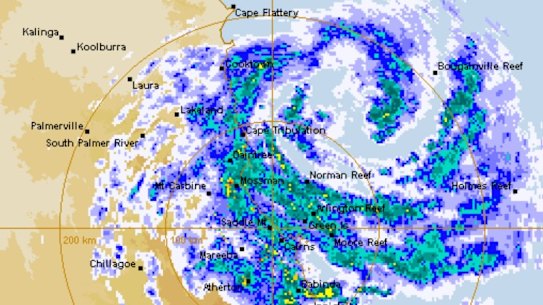 The map shows rainfall from Cooktown down to Innisfail.