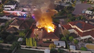 Drone footage of a house fire in Winthrop.