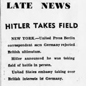 Extract from The Age, published on September 4, 1923