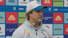Luke Beveridge speaks to media.