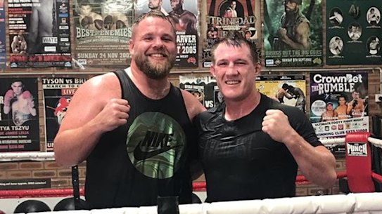 Ben Edwards sparred with Paul Gallen ahead of their respective bouts.