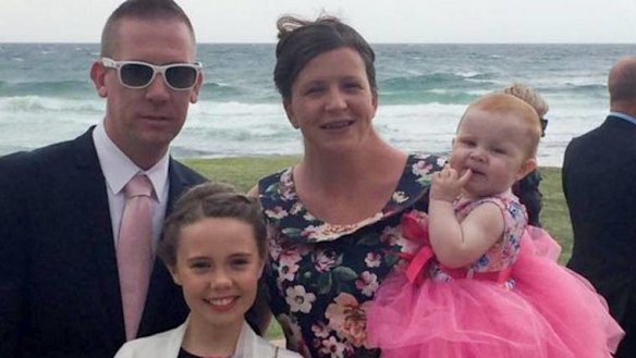 Kate Goodchild and husband David Turner with children Ebony and Evie.