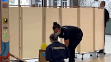 A 79-year-old woman was left with serious arm injuries following the incident.