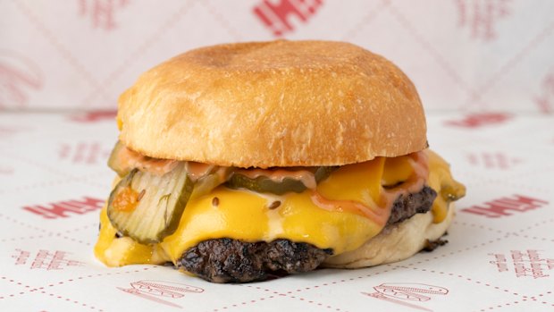 The staple beef burger at Hi Hi Burger.