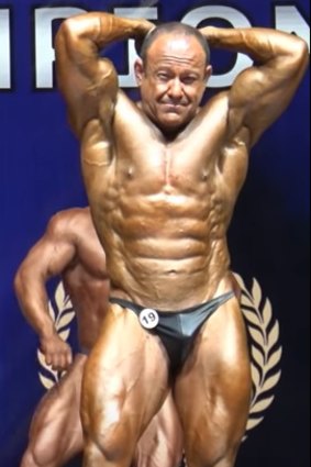 James Vertzayias in a body-building competition.