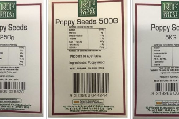 Royal Fields Poppy Seeds sold through Coles have been recalled for a second time. 