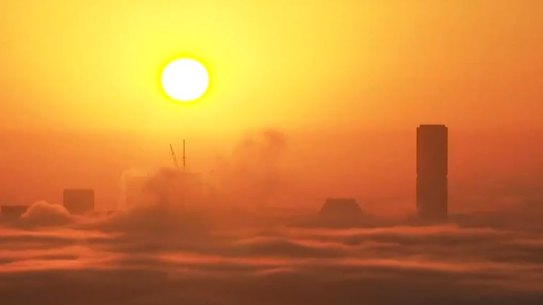 Brisbane residents have woken up to thick fog over the city.
