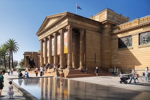 The revamped forecourt of the Art Gallery of NSW.