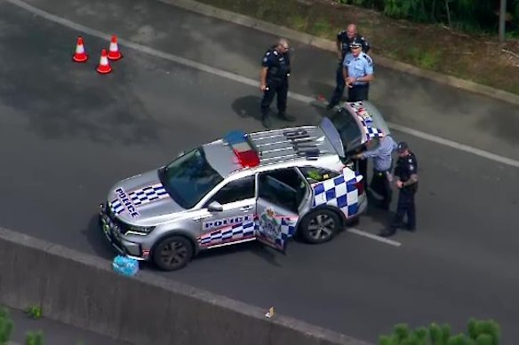 Queensland police at the scene of the shooting on the Sunshine Coast.