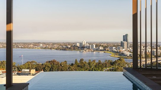 Angela Bennett’s West Perth penthouse has been listed for sale. 