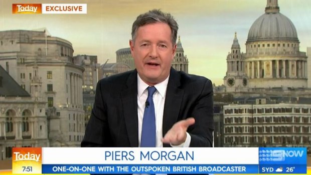 Piers Morgan appearing on Nine's Today show on Thursday morning.
