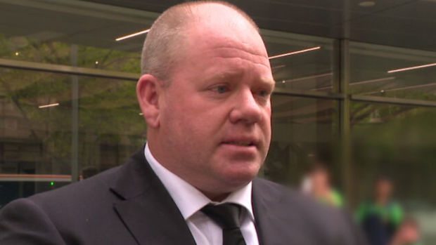 Stevens pictured after a pre-sentence hearing at Melbourne's County Court.