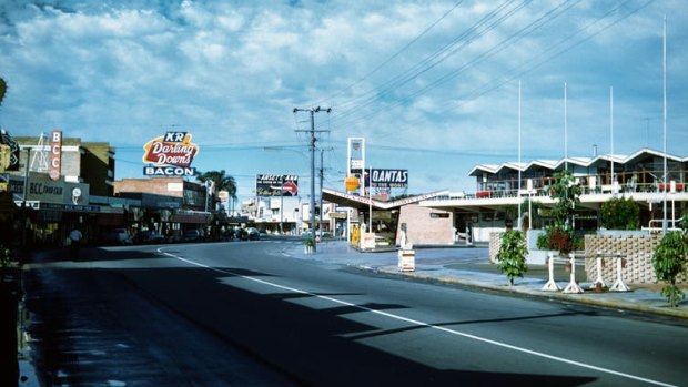 The Pacific Highway, Surfers Paradise, in 1965, when the development boom was picking up pace.