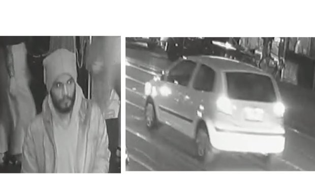 Police have released CCTV images of the man they are searching for and his car.