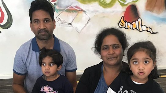 Priya and Nadesalingam and their Australian-born daughters Kopika and Tharunicaa. 