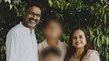 Aarti Raval with her husband Bhavinkumar and two children.