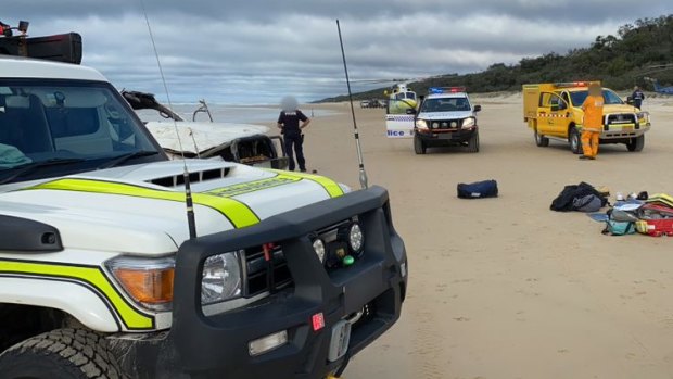 Police believe the four-wheel-drive lost control while driving on the beach at low tide.