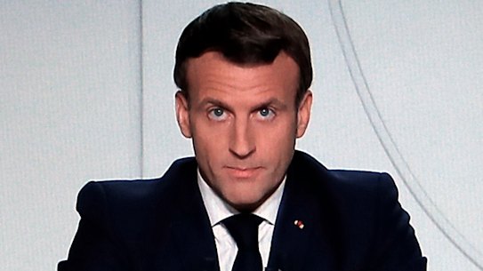 French President Emmanuel Macron during a national address in October. He is now reportedly considering another national lockdown to replace curfews and local restrictions.