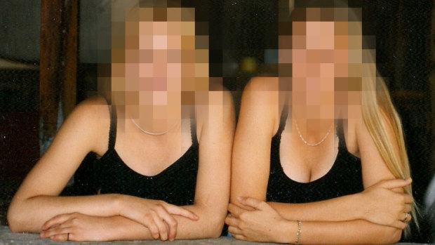 The two alleged teen rape victims together in the mid 1990s. 
