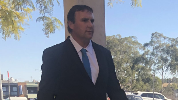 Matthew Steven Blazely, seen outside the Campbelltown Court House, threatened the teenage girl not to tell anyone what happened.