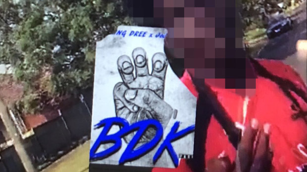 A social media post referencing a gang named BDK, which stands for 'Blood Drill Killers', made up of teenagers of African background, some as young as 14 years old.