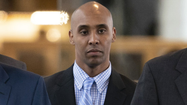 Mohamed Noor walks into the Hennepin County Courthouse on Tuesday.