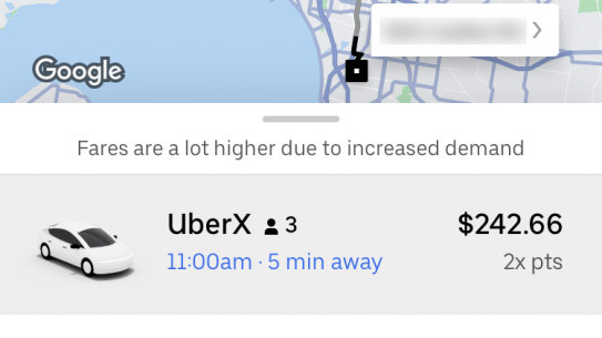 One customer was quoted $242 for a trip from Melbourne’s CBD to the south-eastern suburbs