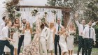 Scott Maggs and Emma Metcalf's wedding at Stanwell Tops on March 6. One-third of the guests were infected with the coronavirus.