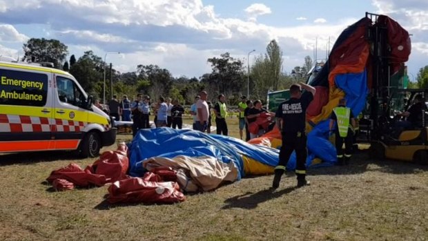 The four children fell nearly eight metres after winds launched the jumping castle into the air.
