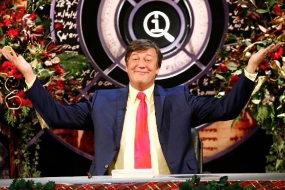 Stephen Fry on QI, in which panellists are rewarded for answers that aren’t necessarily correct.
