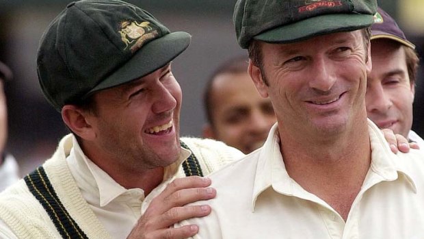 Ghosts of former glory: Former captains Ricky Ponting (left) and Steve Waugh.