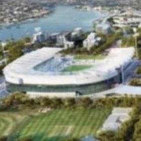 The original proposal for a Brisbane Olympic stadium at Albion.