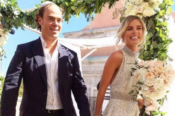 Roxy Jacenko’s younger sister Ruby  and husband Jackson Eisenpresser at their 2016 wedding.