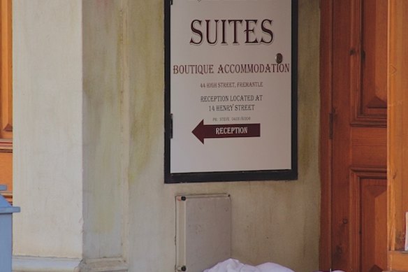 A rough sleeper in the historic West End of Fremantle.