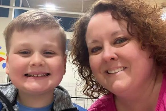 “Mom, my suckers are here!” Eight-year-old Liam with his mum Holly LaFavers.