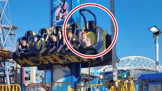 Sky Boustani Curtis said her son was on the ride which started operating before his harness was secured. The image was captured by an onlooker.