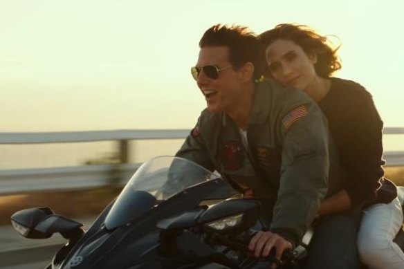 New romantic interest: Jennifer Connelly and Tom Cruise in Top Gun: Maverick. 