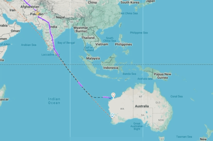 QF10 London to Perth.
