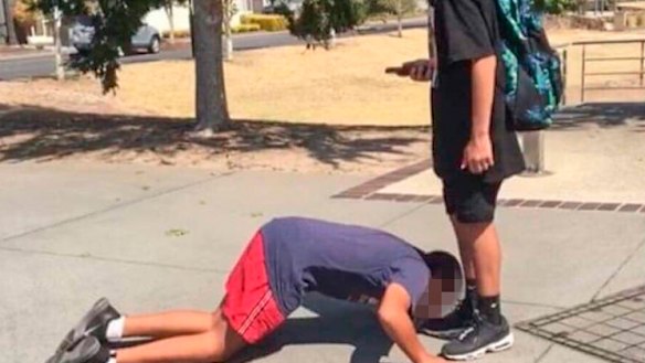 A Jewish year 7 student at Cheltenham Secondary College was filmed while being forced to kiss the shoes of a Muslim boy. 