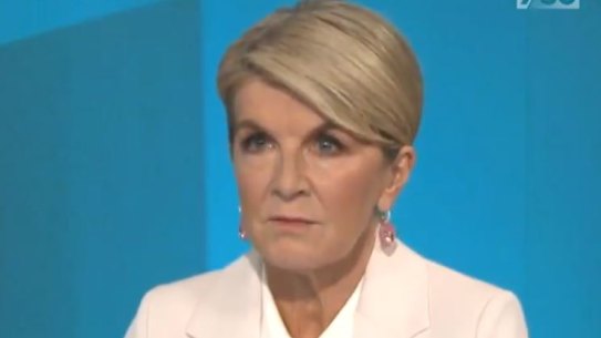 Julie Bishop appeared on ABC’s 7.30 on Monday night.