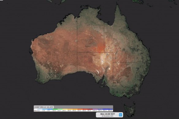 Predicted rains across Australia in November.