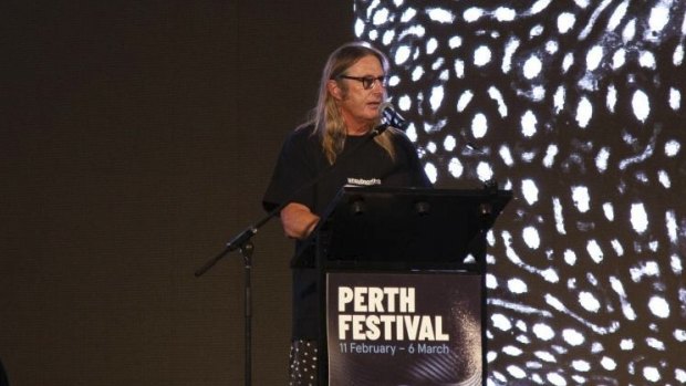 West Australian author Tim Winton speaks at the Perth Festival’s writers weekend closing address. 