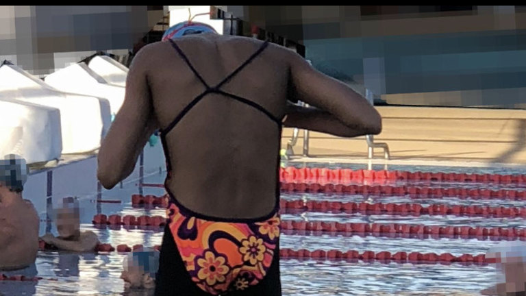 Boys wearing 2024 girls bathing suits