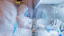 This undated photo released in 2019 by the Irkutsk Anti-Plague Research Institute of Siberia and Far East, shows the institute workers in a lab.