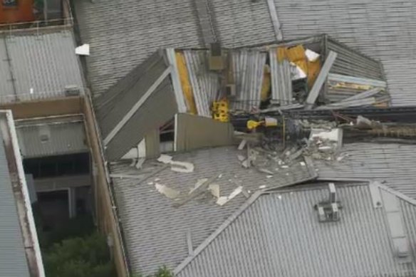 Frankston Hospital’s roof was damaged by construction equipment.