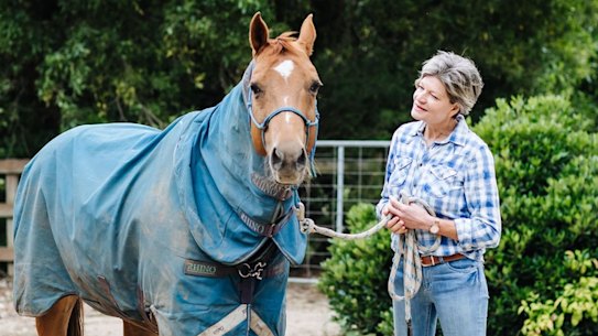 Karen Curnow, with her horse, George.