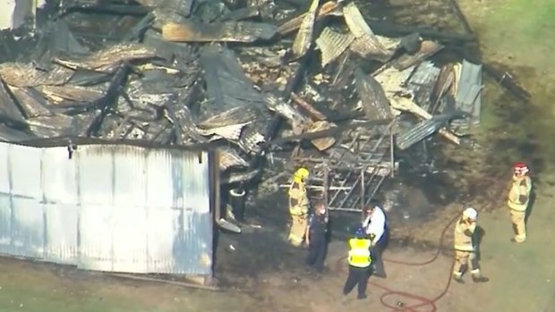 Human remains were found after a shed fire in the Queensland town of Biggenden.