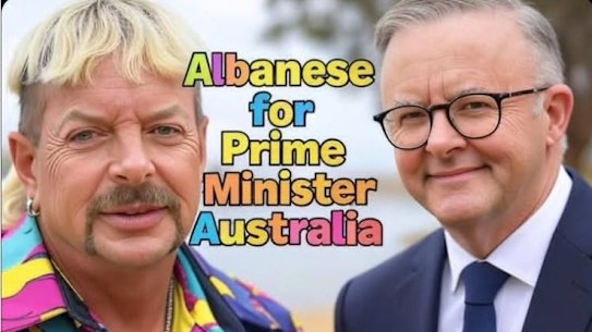 ‘Tiger King’ Joe Exotic endorses Anthony Albanese during the 2025 federal election campaign.