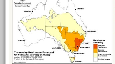 South-eastern Australia with see most unusually warm conditions on Wednesday.